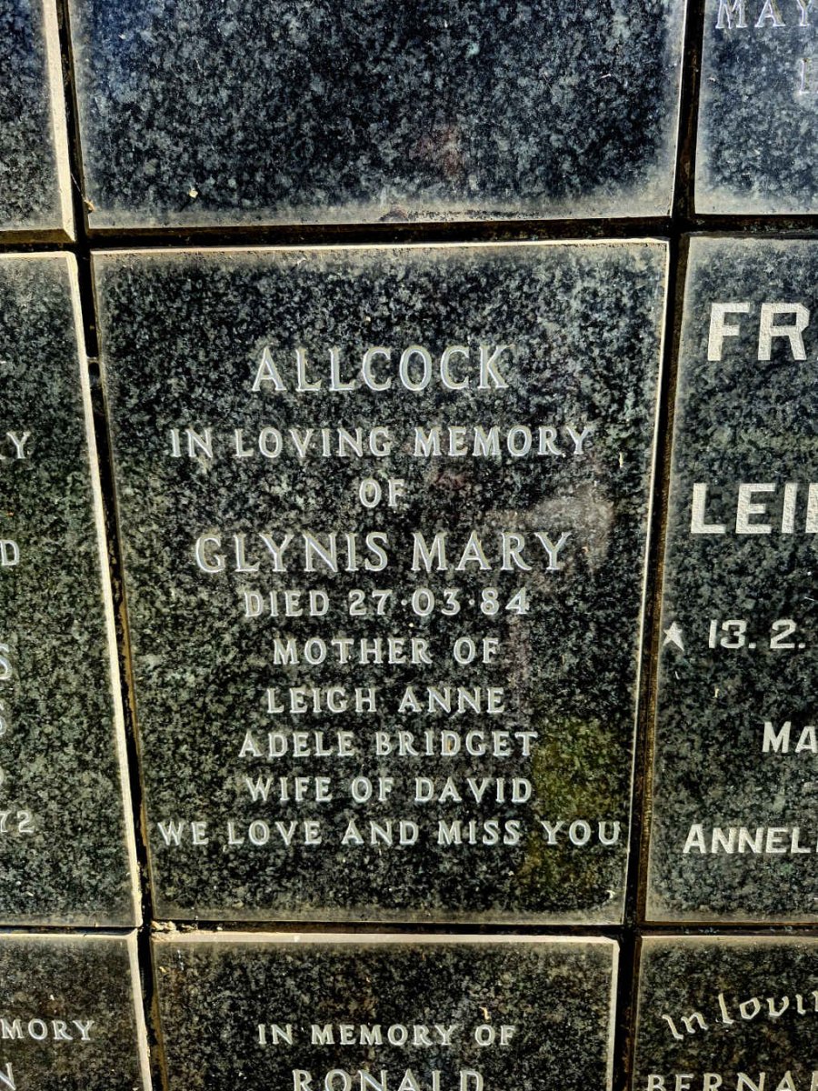 ALLCOCK Glynis Mary -1984
