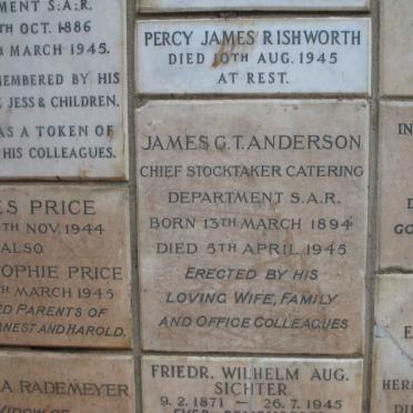 ANDERSON James G.T. 1894-1945 :: RISHWORTH Percy James -1945 : RADEMEYER Bella