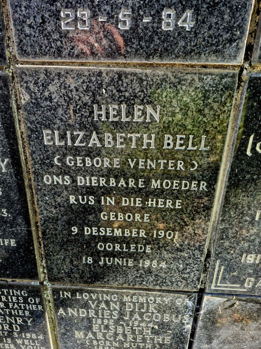 BELL Helen Elizabeth nee VENTER 1901-1984