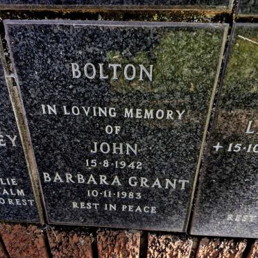 BOLTON John -1942 :: BOLTON Barbara Grant -1983 