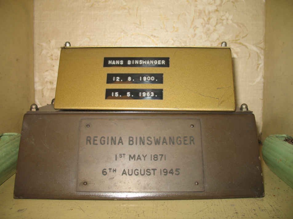 BINSWANGER Hans 1900-1963 :: BINSWANGER Regina 1871-1945