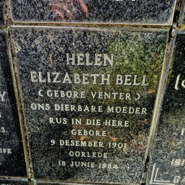 BELL Helen Elizabeth nee VENTER 1901-1984
