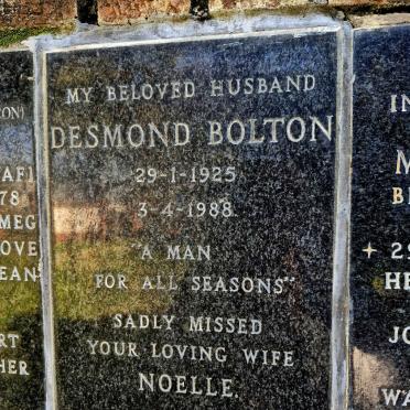 BOLTON Desmond 1925-1988