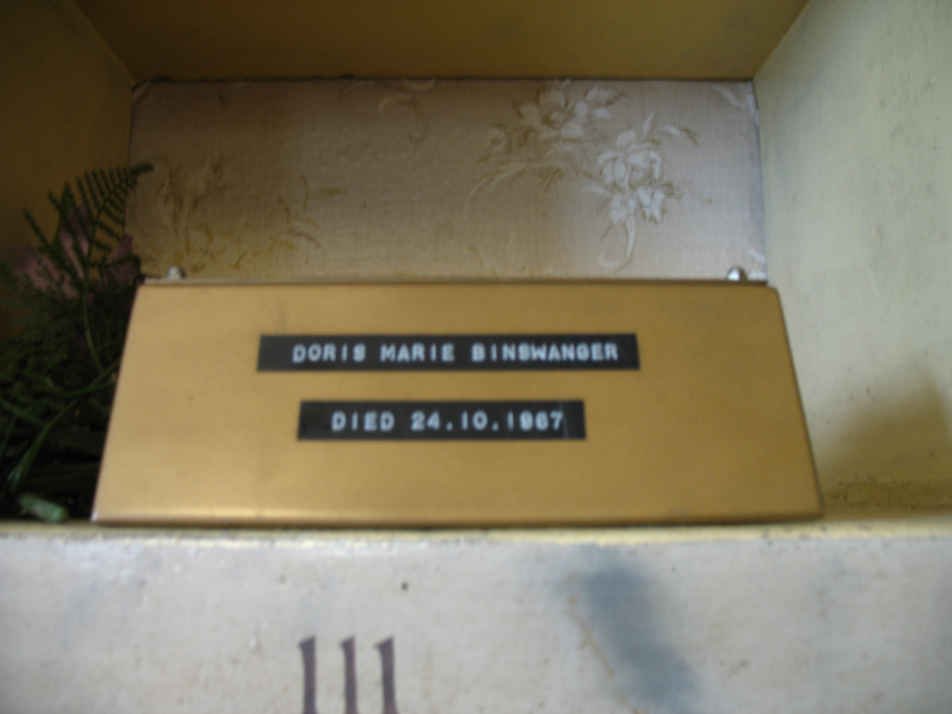 BINSWANGER Doris Marie -1967