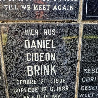 BRINK Daniel Gideon 1906-1988