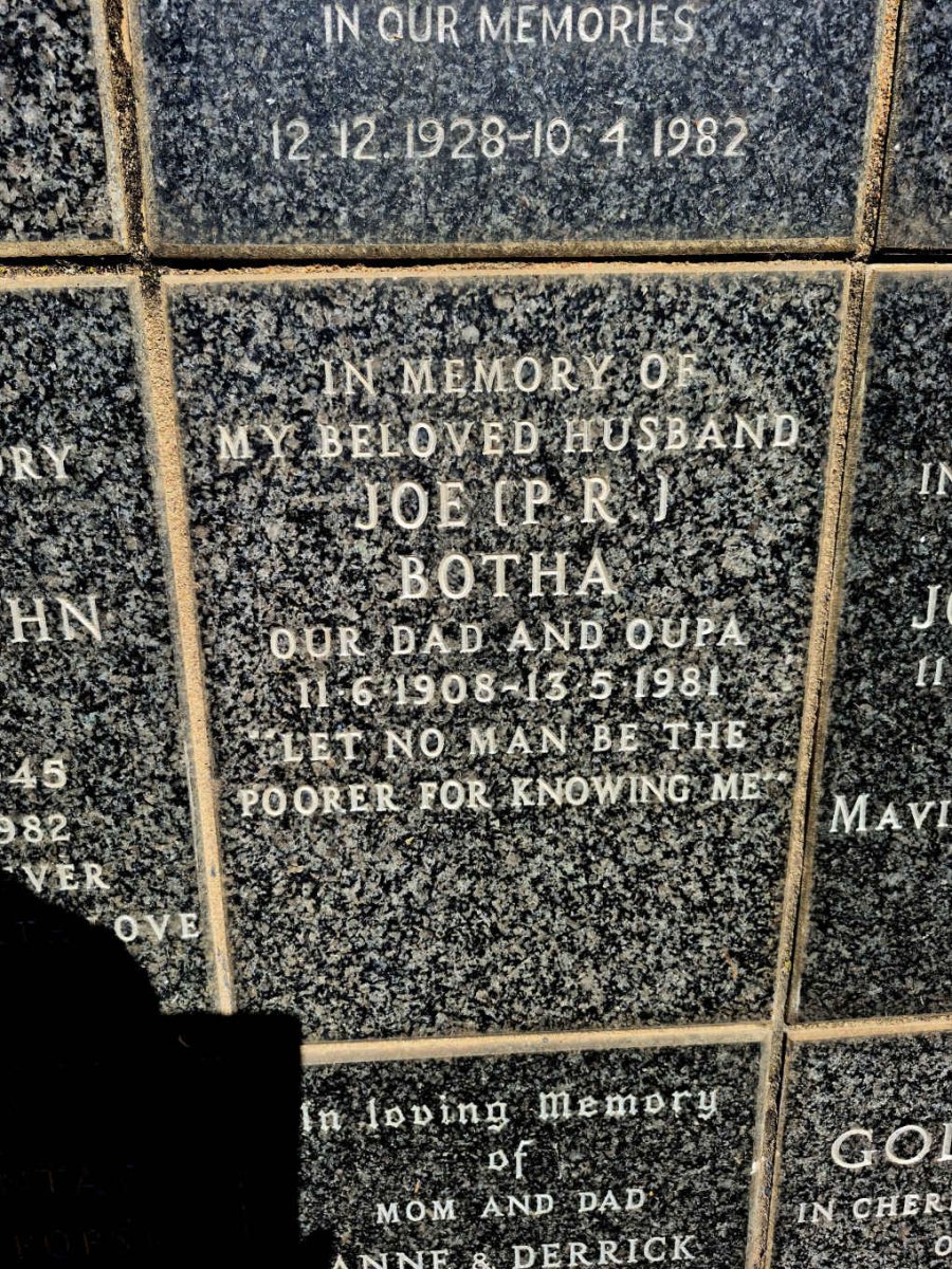 BOTHA P.R. 1908-1981