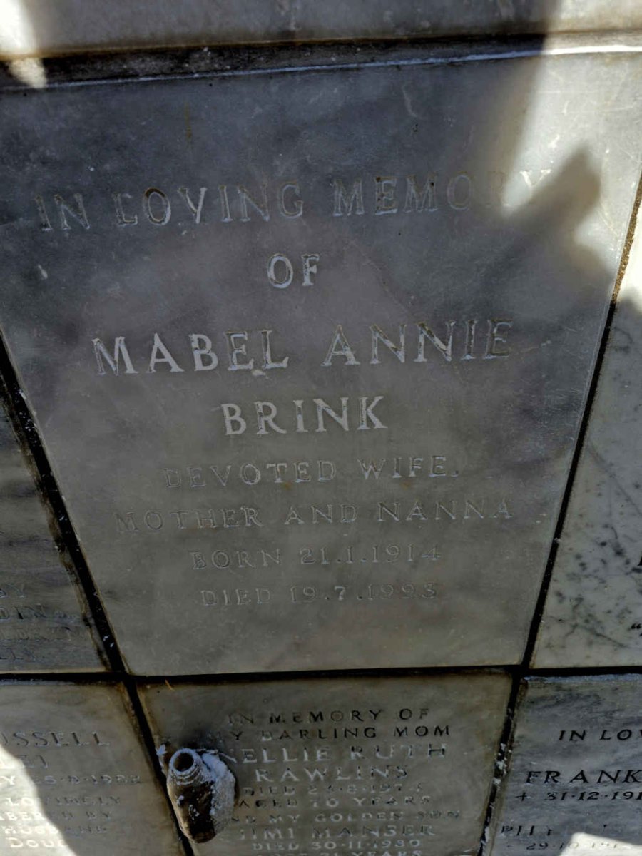 BRINK Mabel Annie 1914-1993