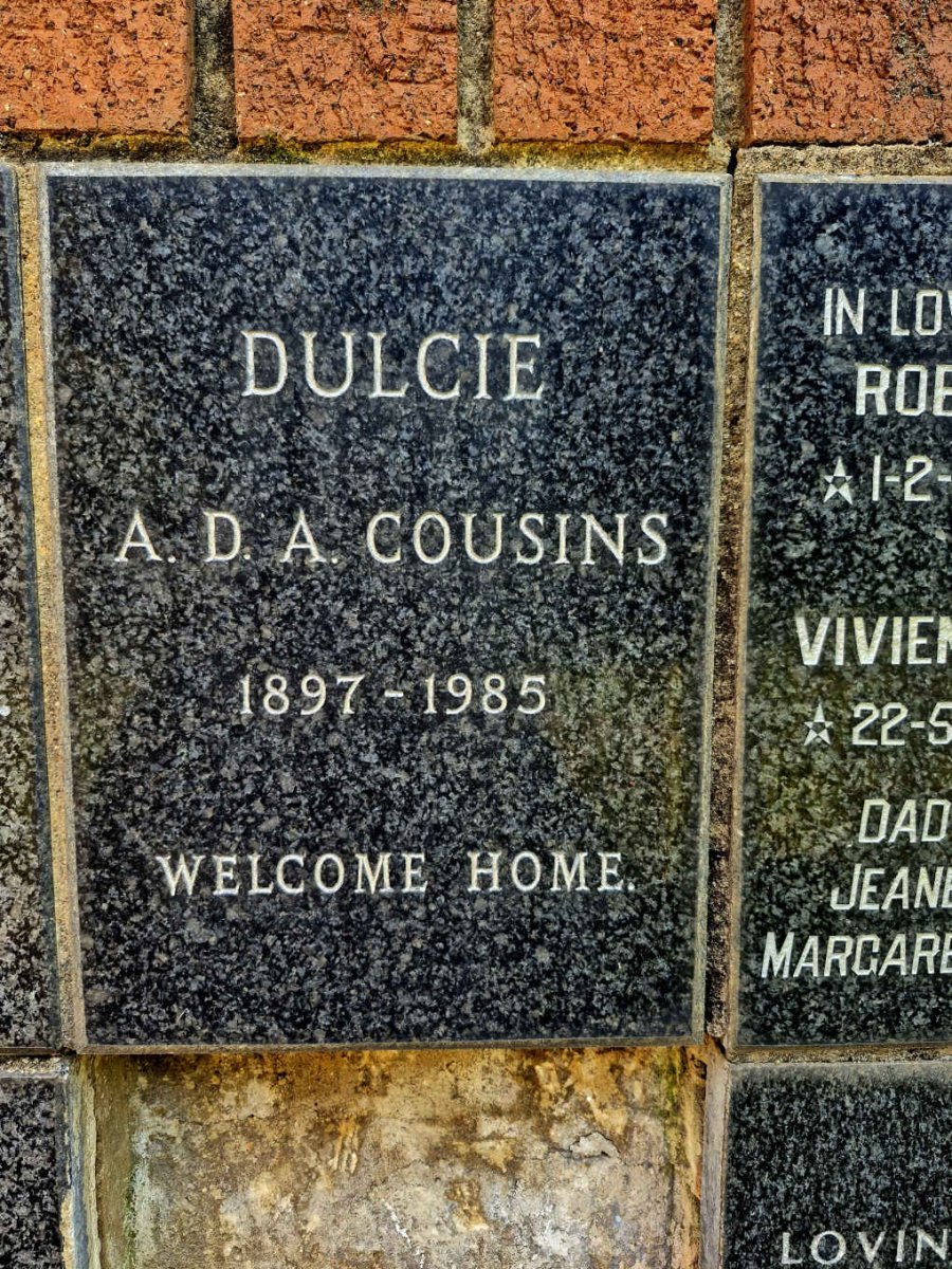COUSINS A.D.A. 1897-1985