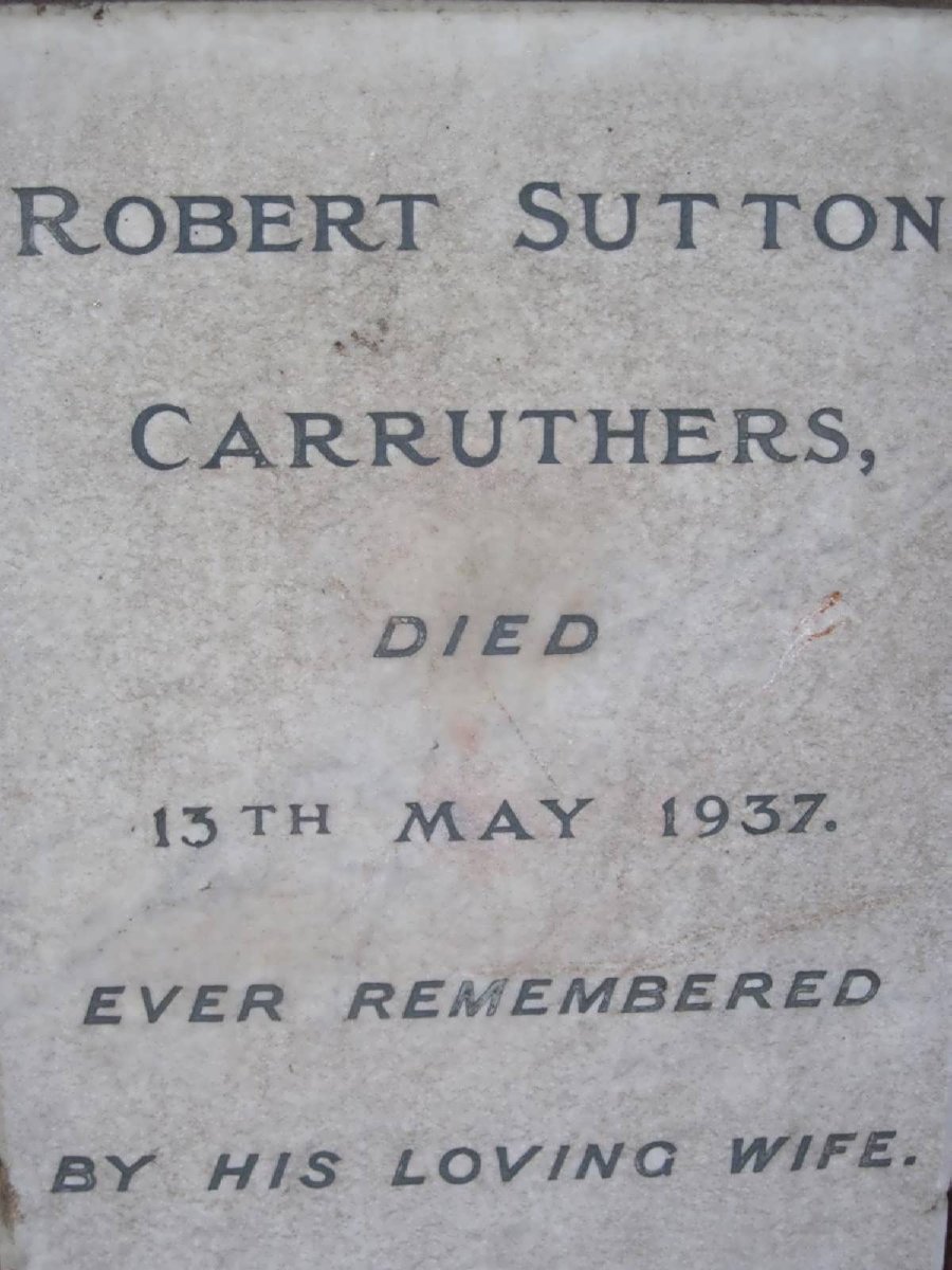 CARRUTHERS Robert Sutton -1937