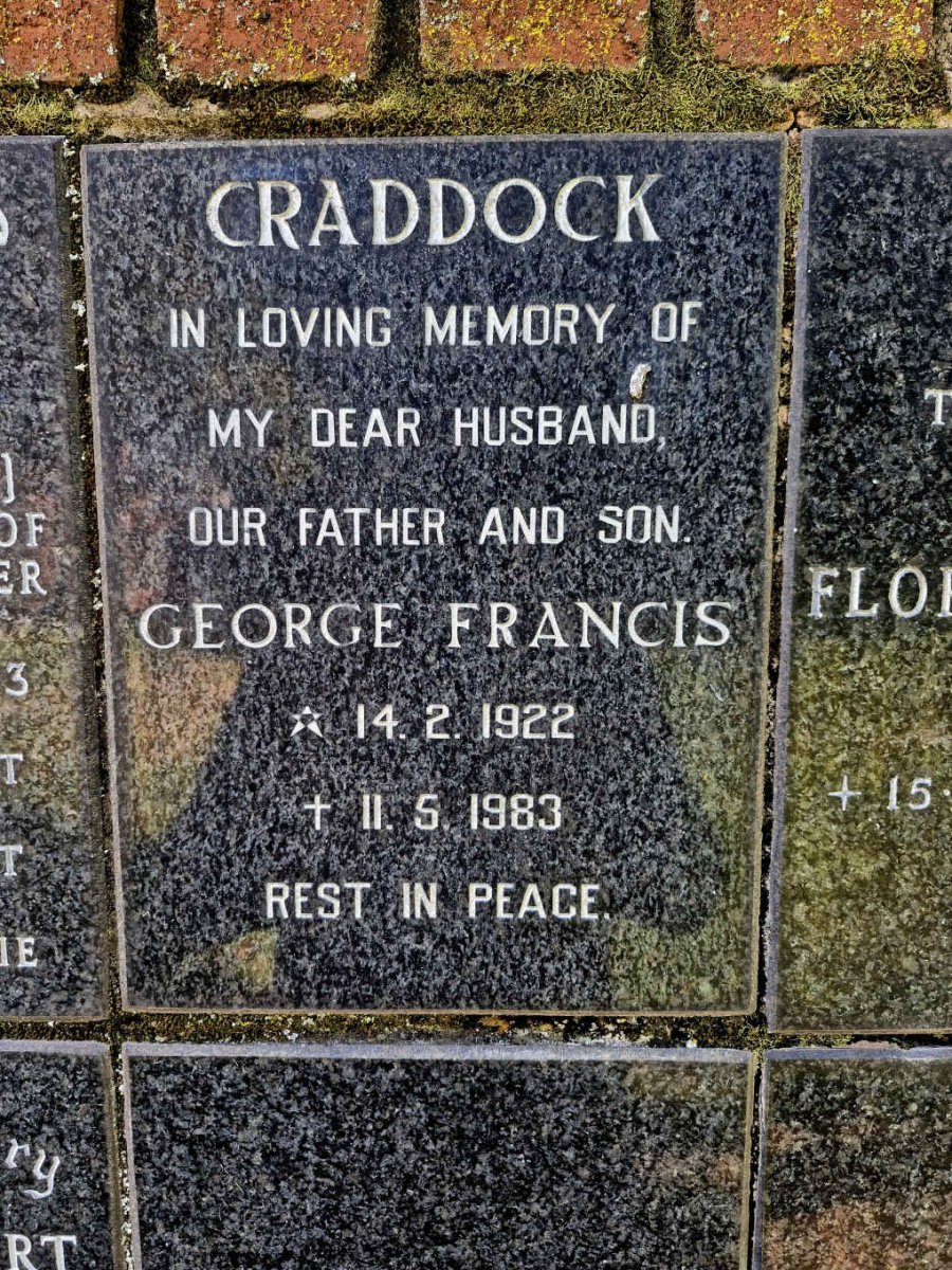 CRADDOCK George Francis 1922-1983