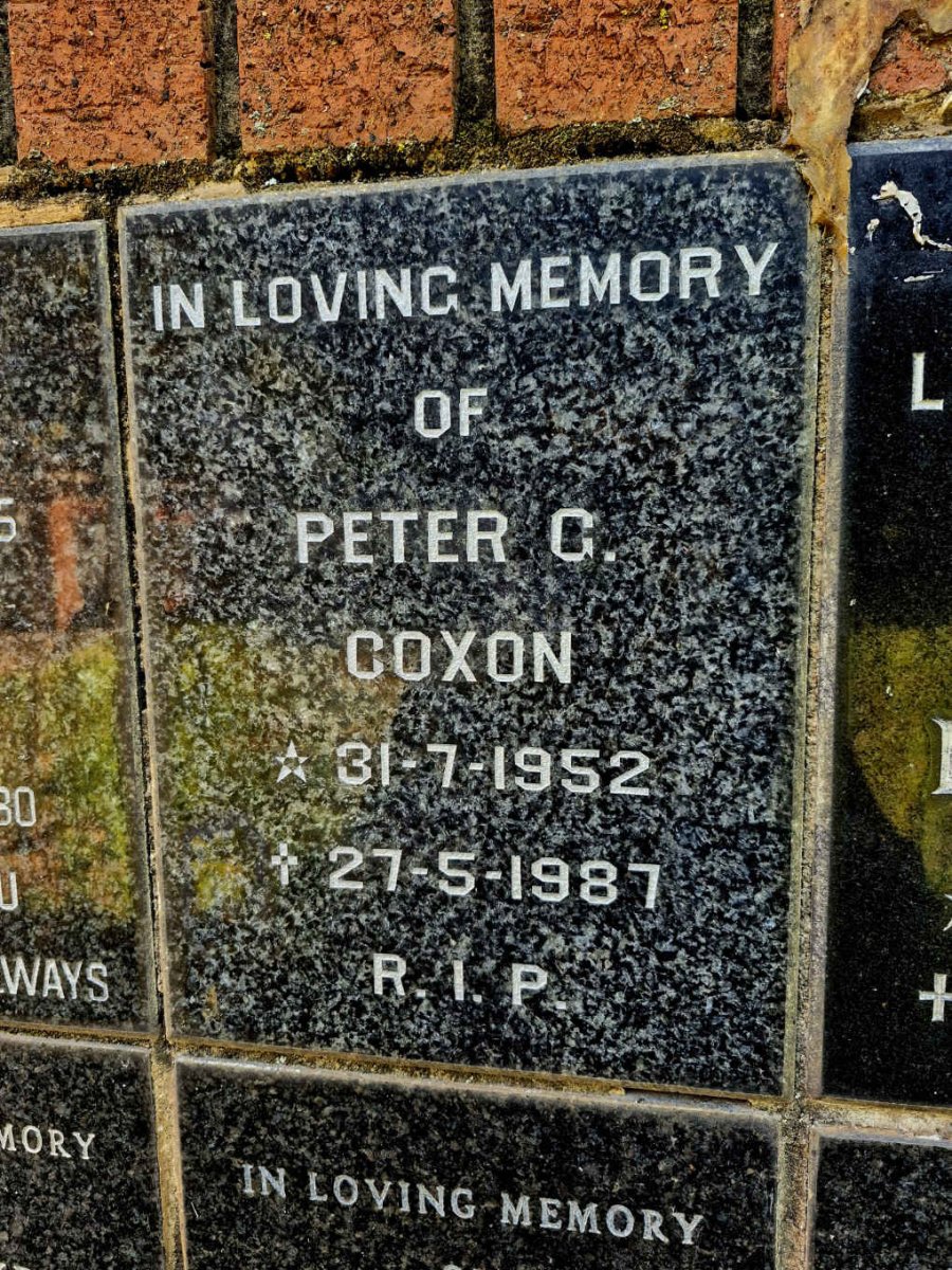COXON Peter G. 1952-1987