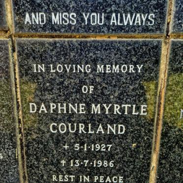 COURLAND Daphne Myrtle 1927-1986