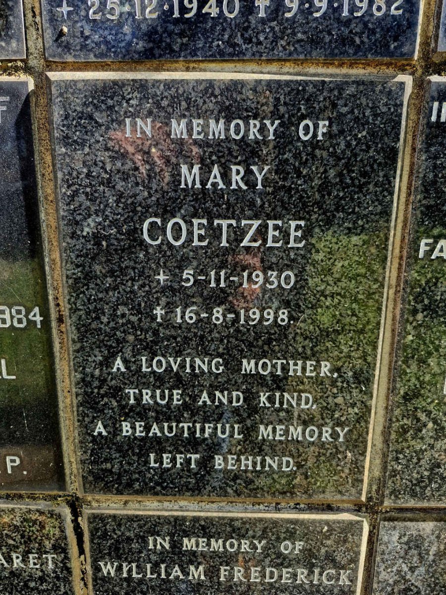 COETZEE Mary 1930-1998