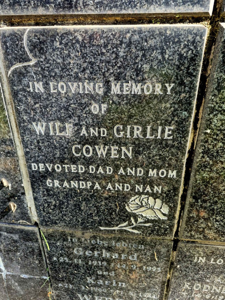 COWEN Wilf & Girlie