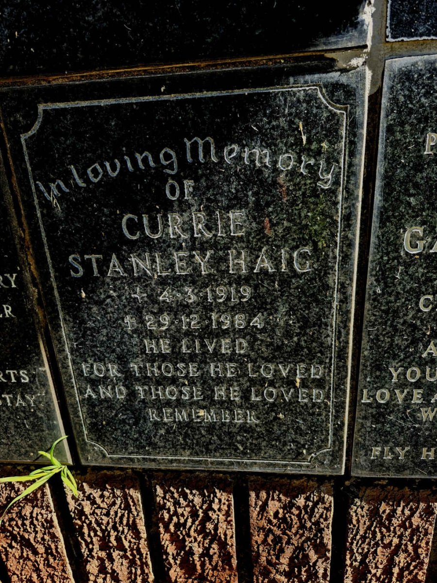 CURRIE Stanley Haig 1919-1984 