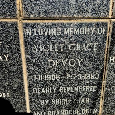 DEVOY Violet Grace 1906-1983