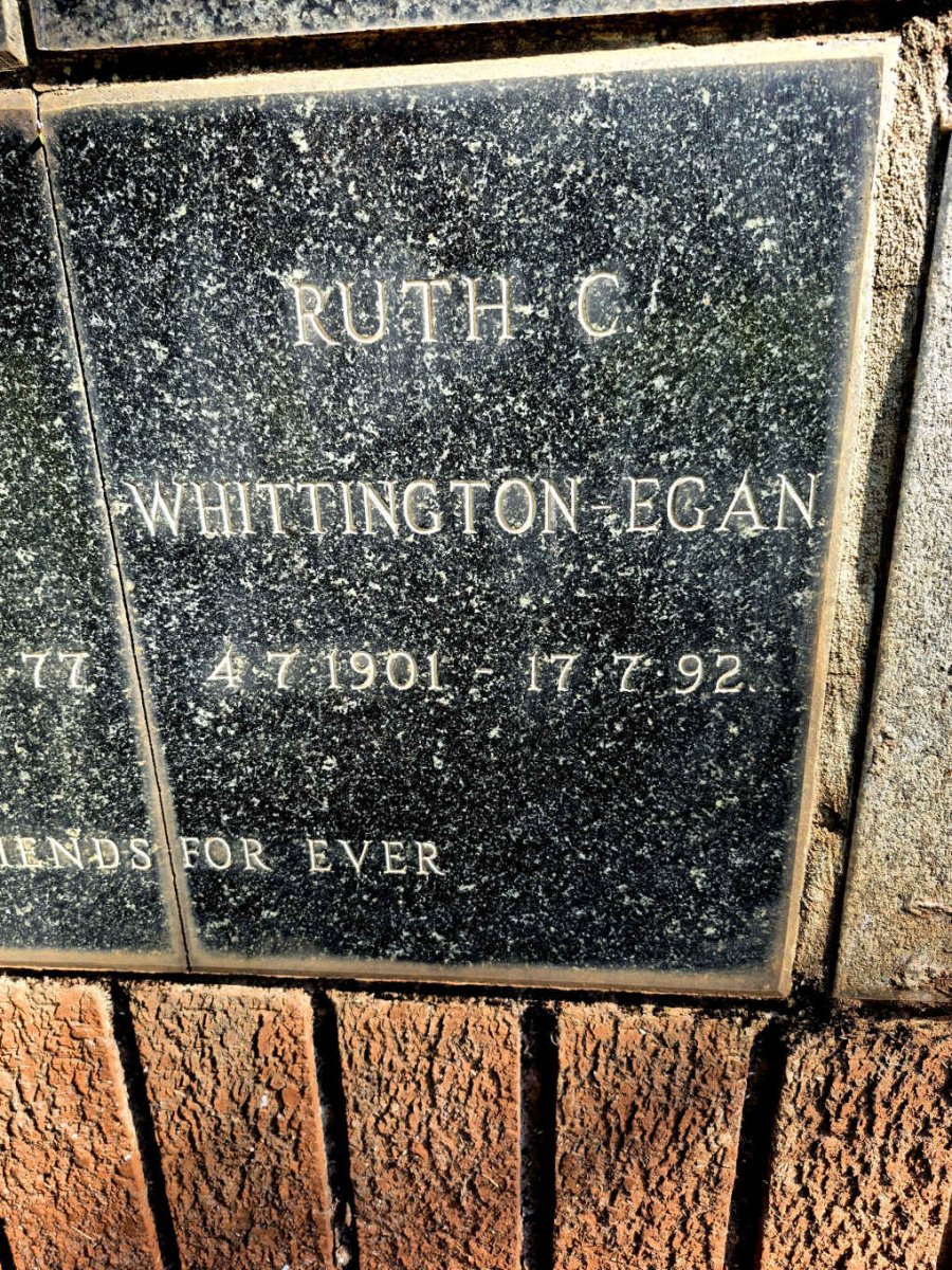 EGAN Ruth C., WHITTINGTON- 1901-1992