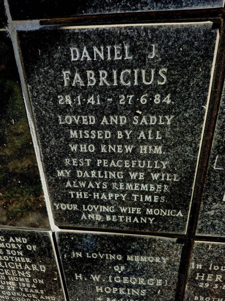 FABRICIUS Daniel J. 1941-1984