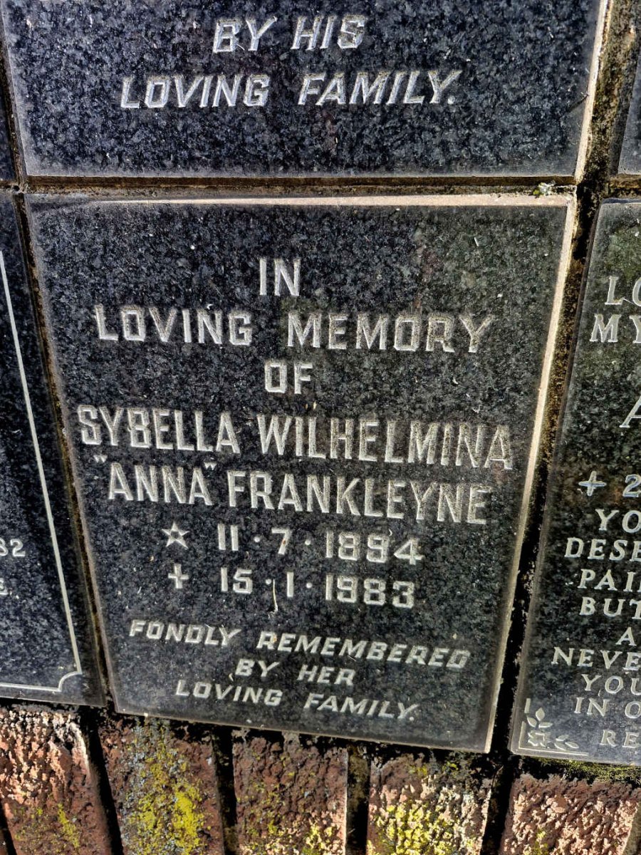 FRANKLEYNE Sybella Wilhelmina 1894-1983