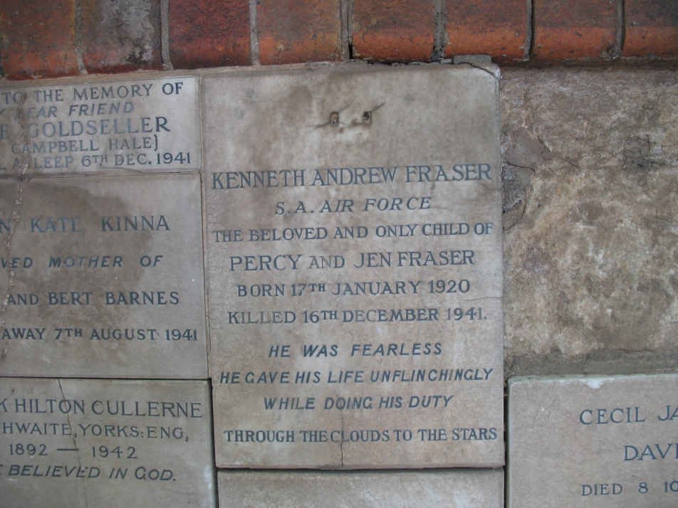 FRASER Kenneth Andrew 1920-1941 :: GOLDSELLER Jessica nee CAMPBELL HALE -1941