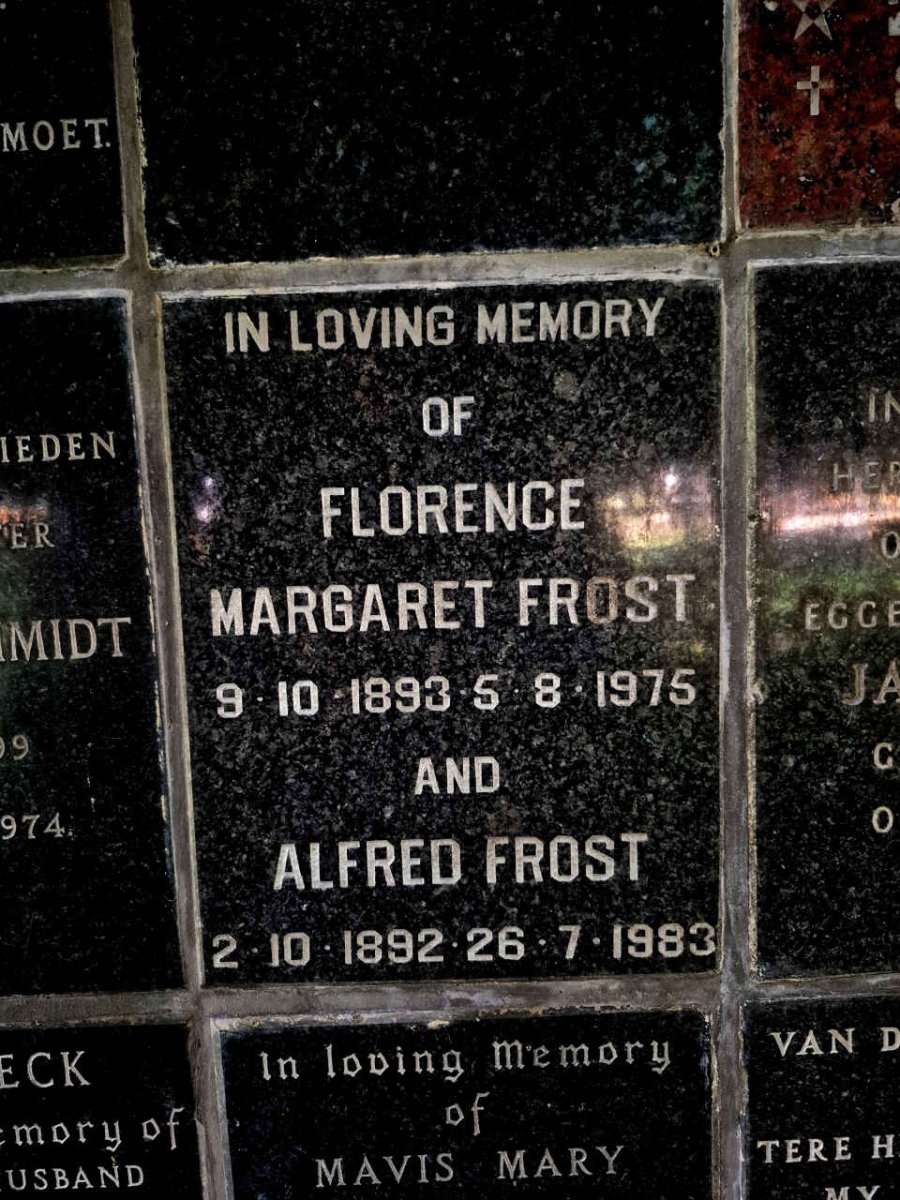 FROST Alfred 1892-1983 & Florence Margaret 1893-1975