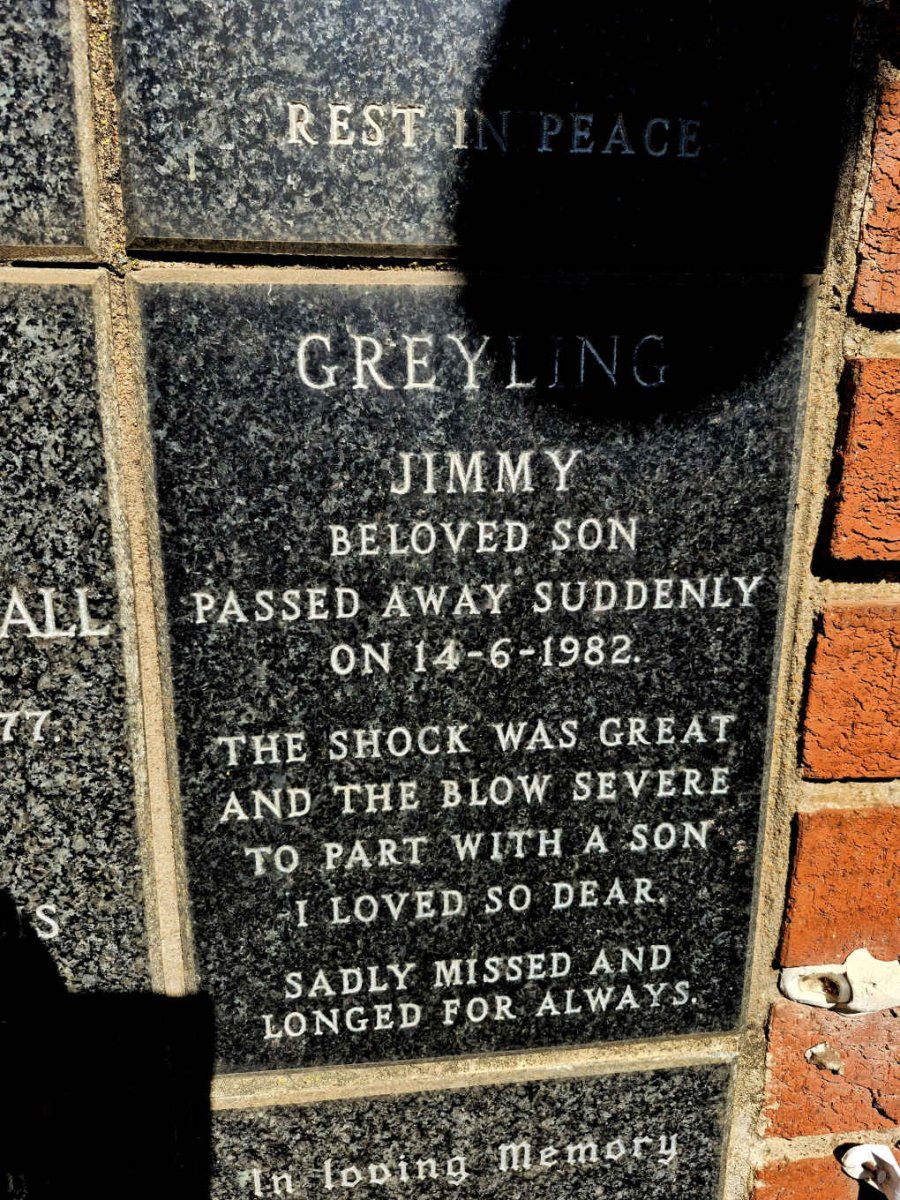 GREYLING Jimmy -1982