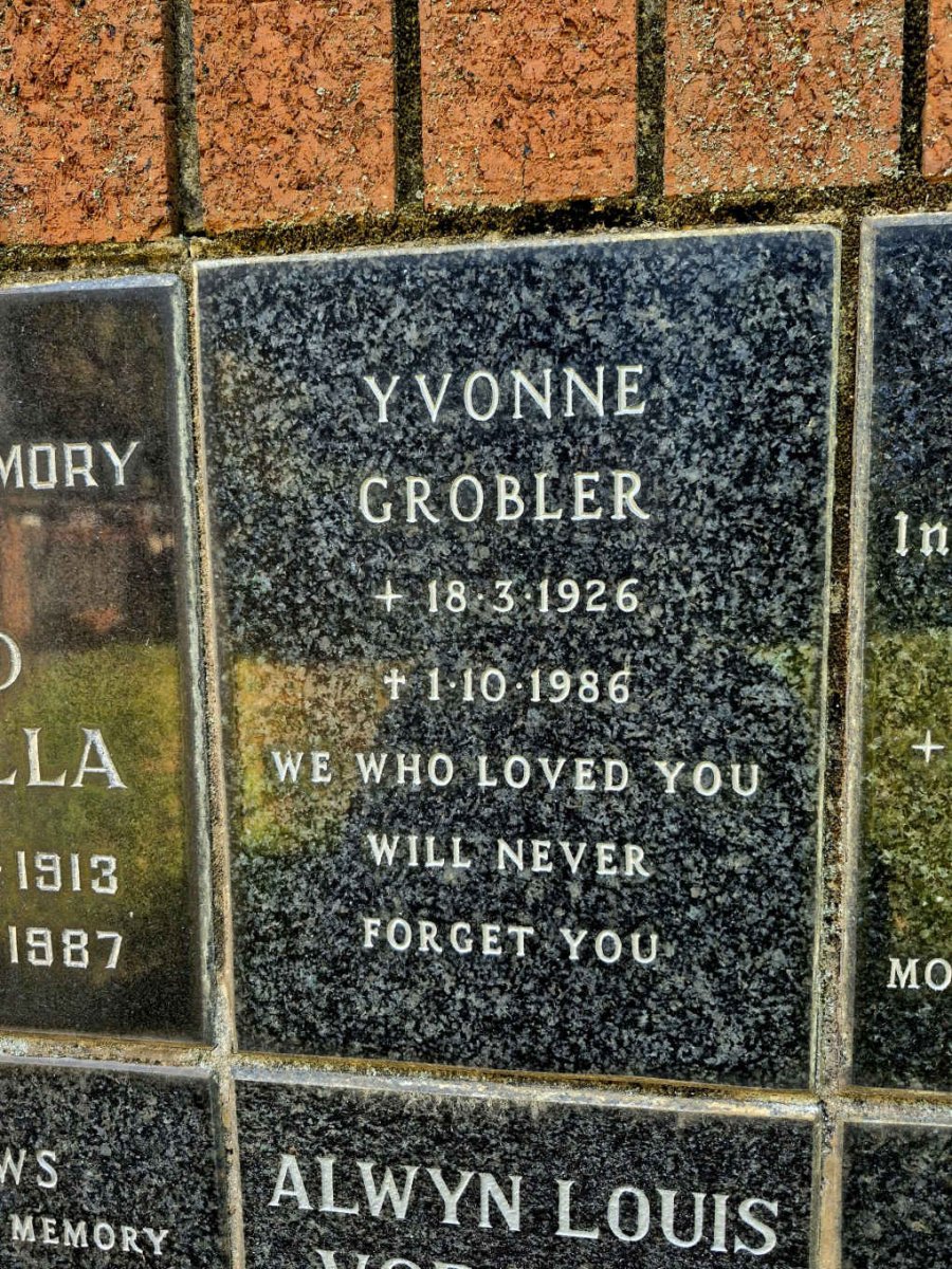 GROBLER Yvonne 1926-1986
