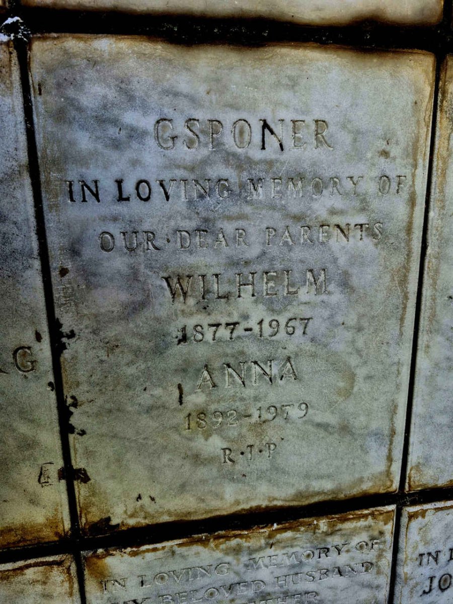 GSPONER Wilhelm 1877-1967 & Anna 1892-1979