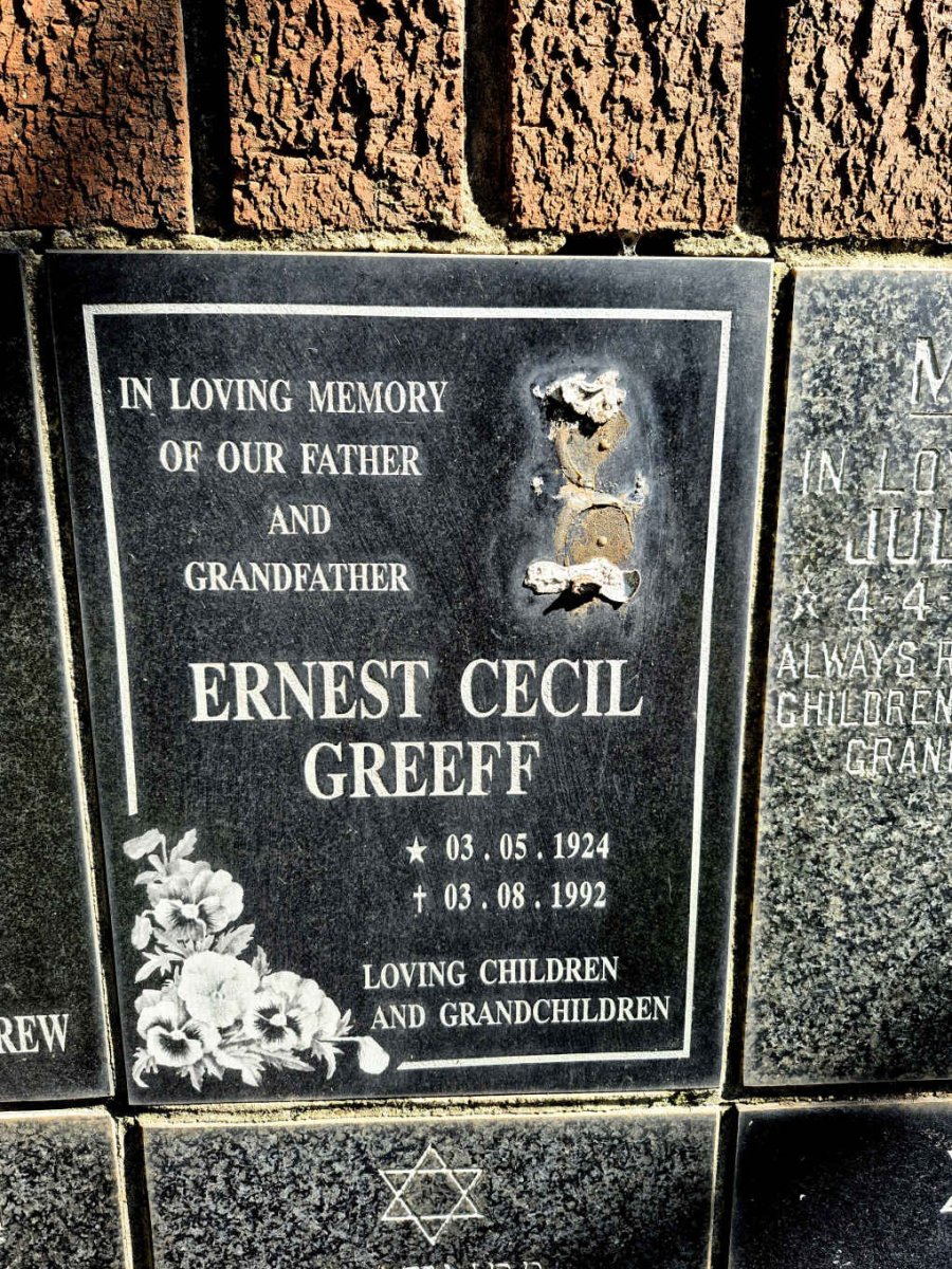 GREEFF Ernest Cecil 1924-1992