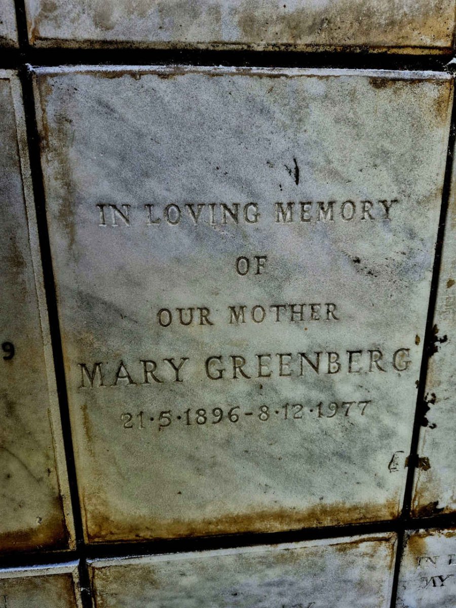 GREENBERG Mary 1896-1977