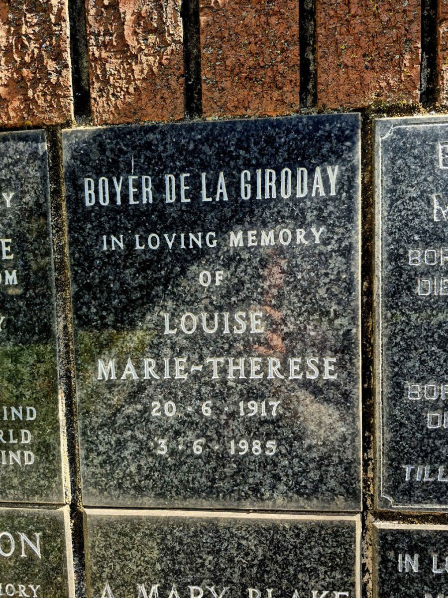 GIRODAY Louise Marie-Therese, BOYER de la 1917-1985