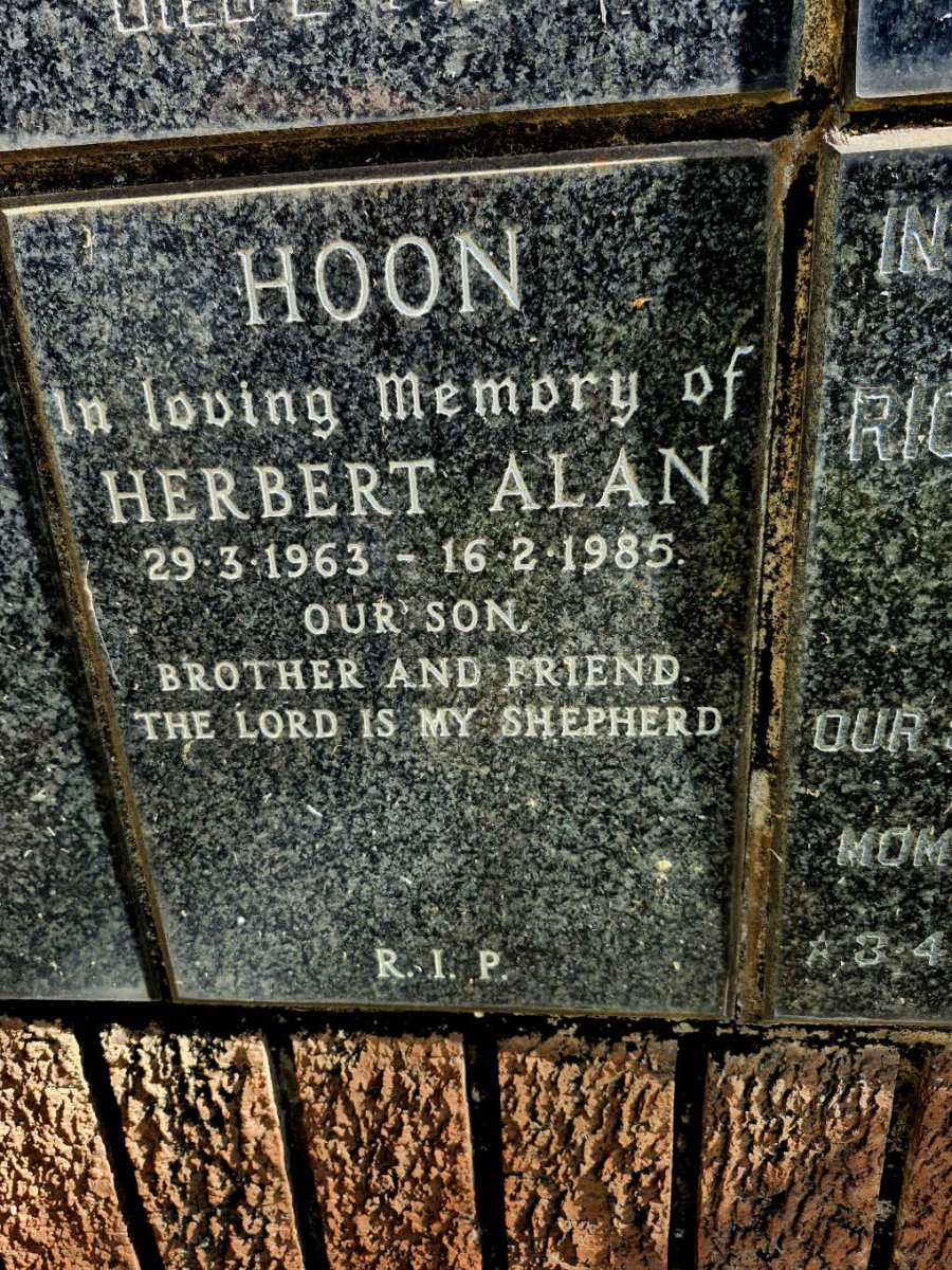 HOON Herbert Alan 1963-1985