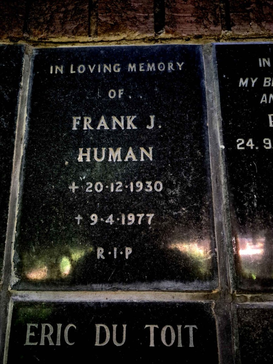 HUMAN Frank J. 1930-1977