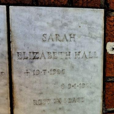 HALL Sarah Elizabeth 1906-1981