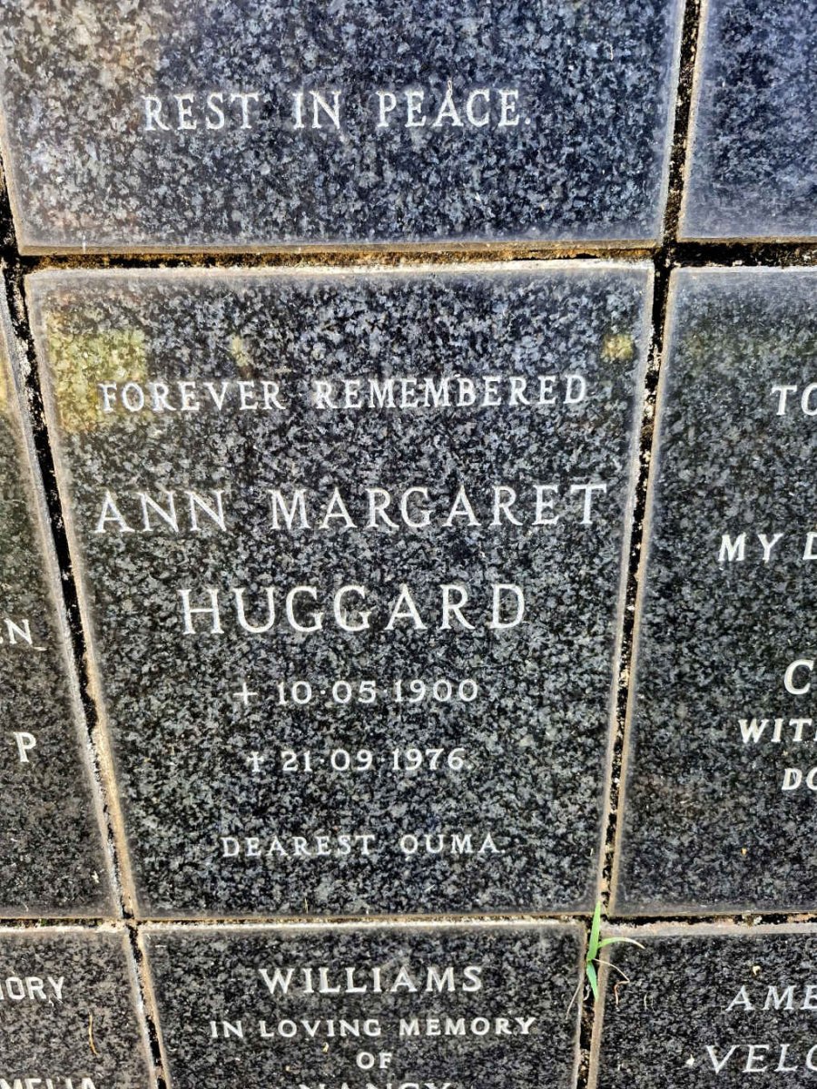 HUGGARD Ann Margaret 1900-1976