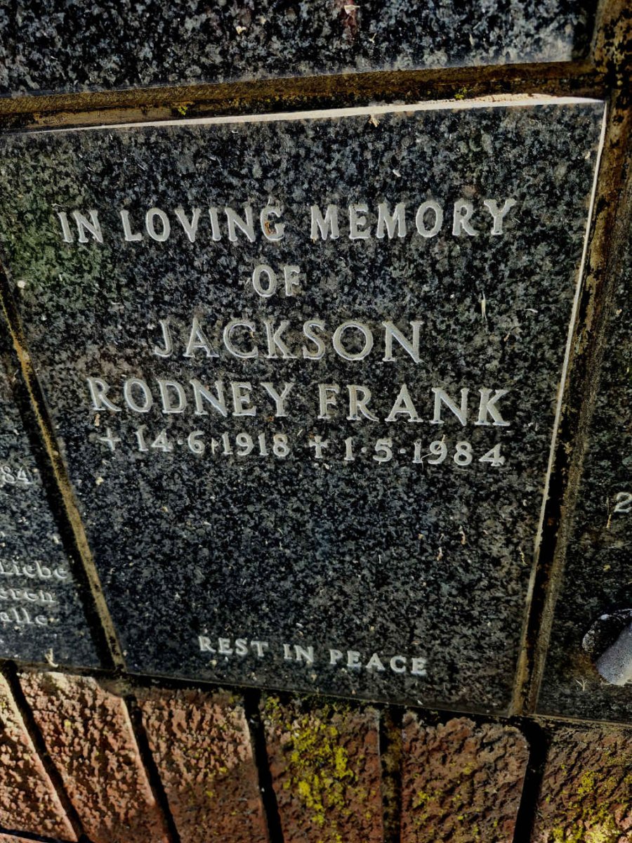 JACKSON Rodney Frank 1918-1984