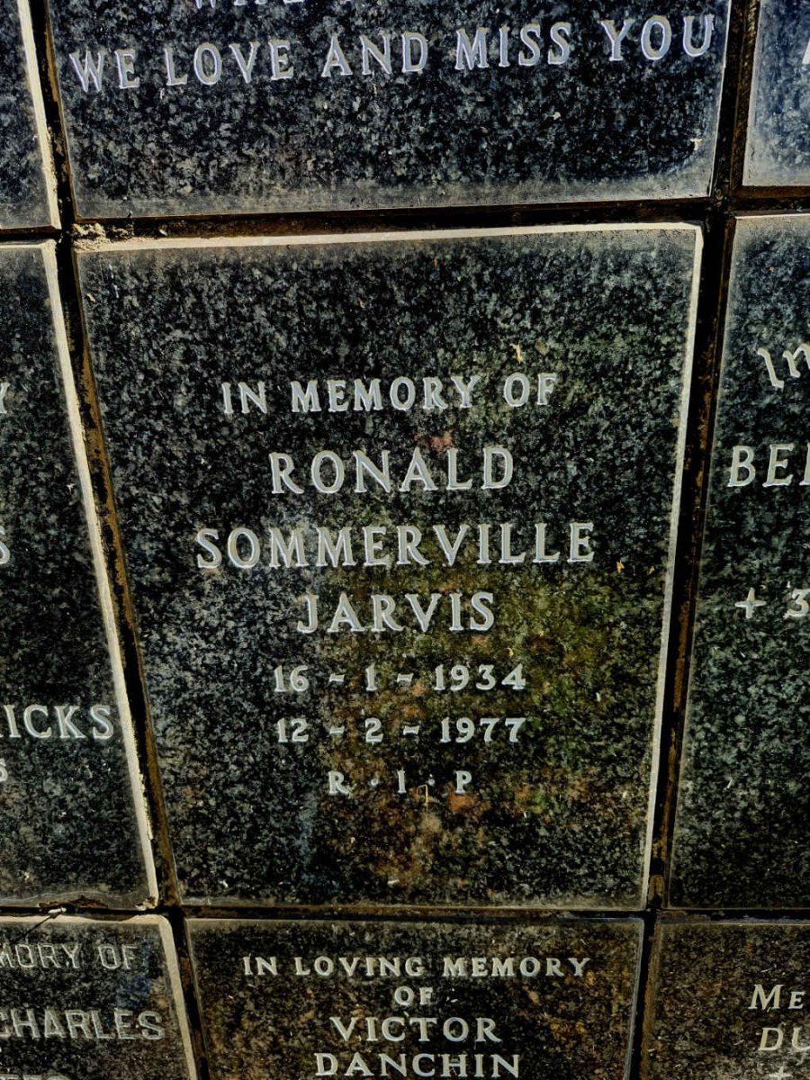 JARVIS Ronald Sommerville 1934-1977