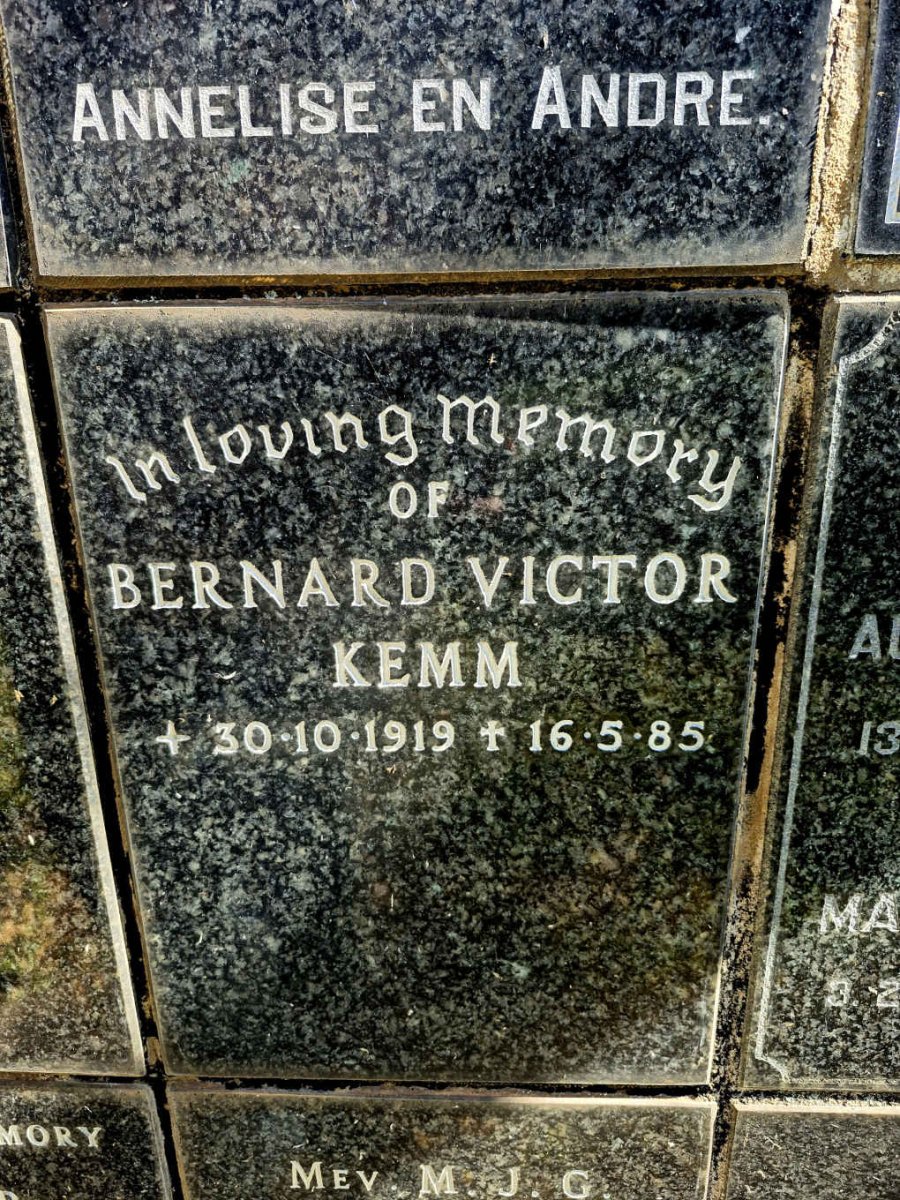 KEMM Bernard Victor 1919-1985