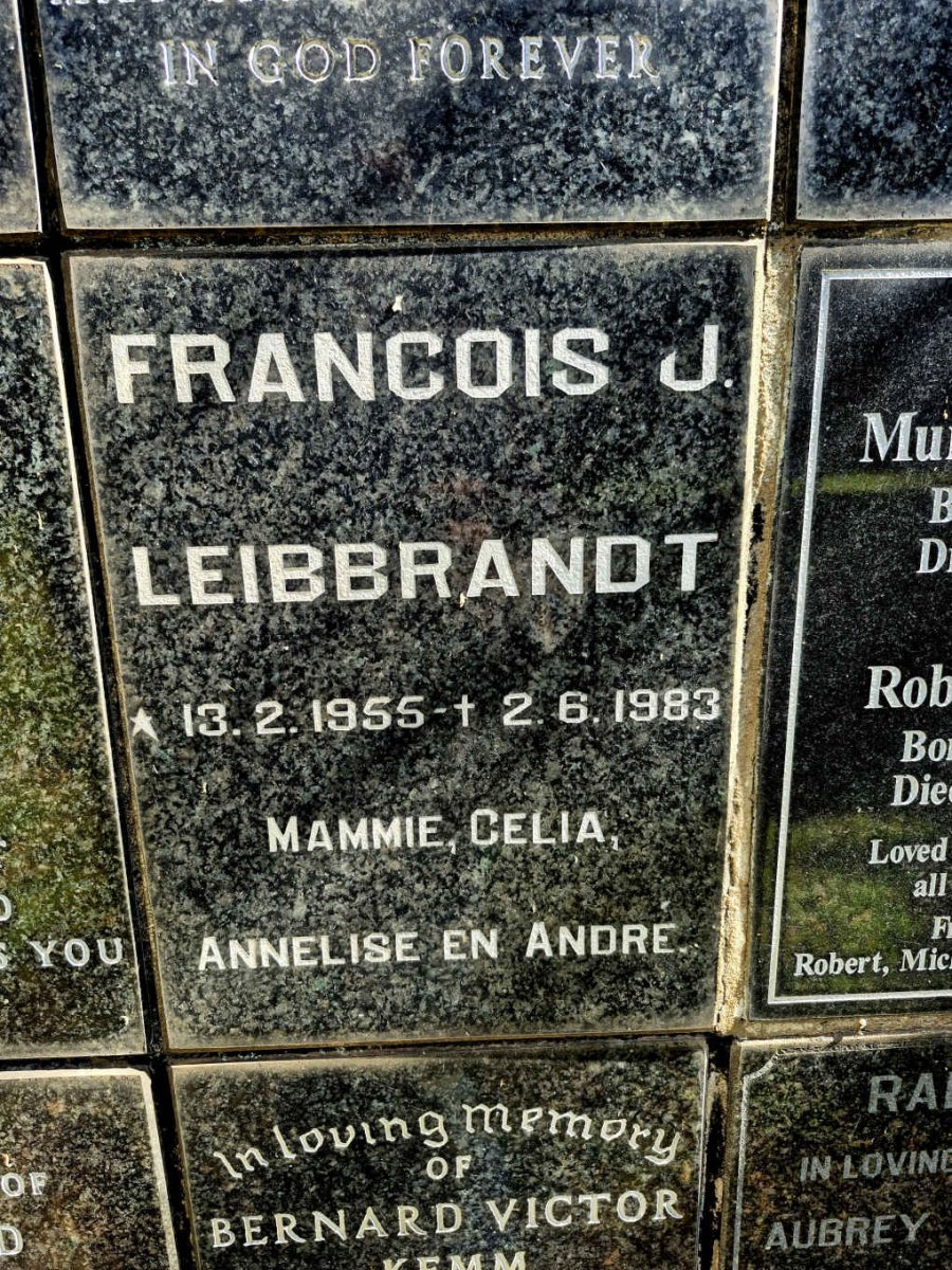 LEIBBRANDT Francois J. 1955-1983