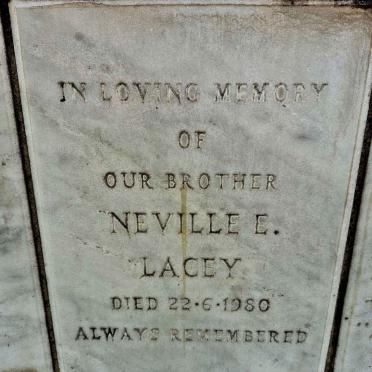 LACEY Neville E. -1980