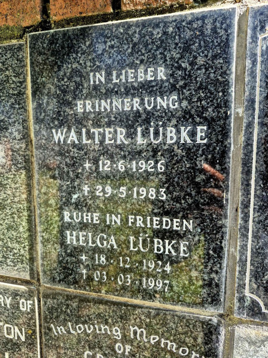 LUBKE Walter 1926-1983 & Helga 1924-1997