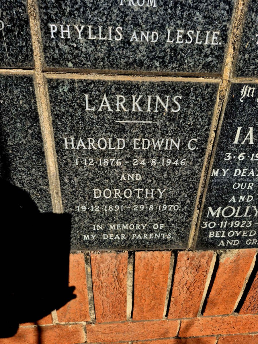 LARKINS Harold Edwin C. 1876-1946 & Dorothy 1891-1970