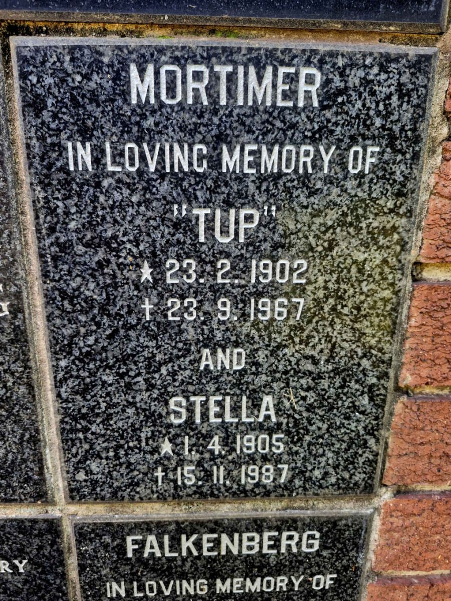 MORTIMER Tup 1902-1967 & Stella 1905-1987