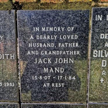 MAND Jack John 1907-1984
