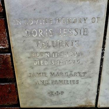 MCLUCKIE Doris Jessie 1903-1979