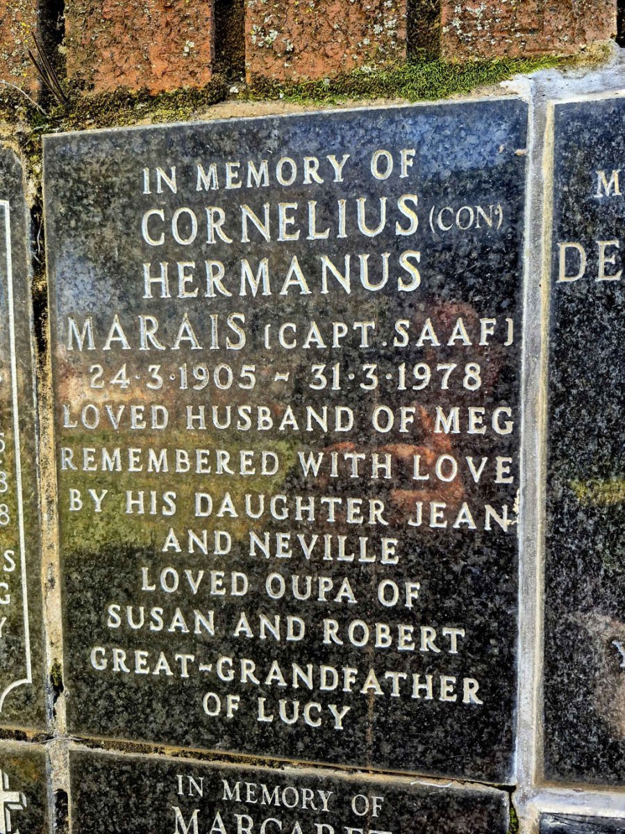 MARAIS Cornelius Hermanus 1905-1978