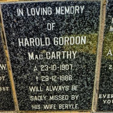 MACCARTHY Harold Gordon 1907-1986