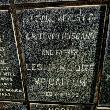 MCCALLUM Leslie Moore -1983