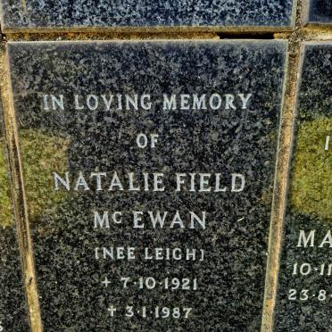 MCEWAN Natalie Field nee LEIGH 1921-1987