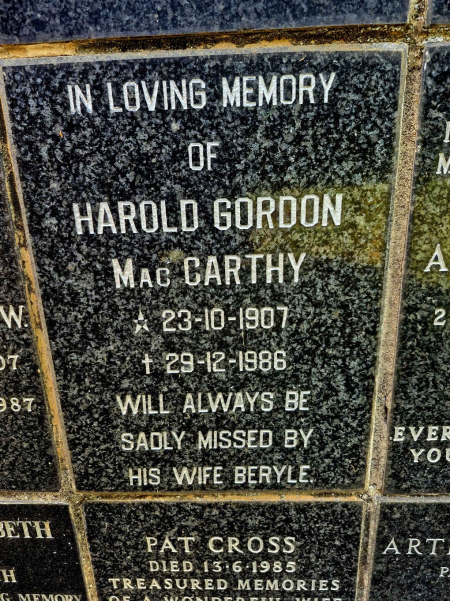 MACCARTHY Harold Gordon 1907-1986